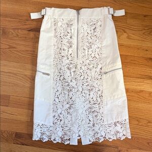 Sacai White Lace Cargo Skirt